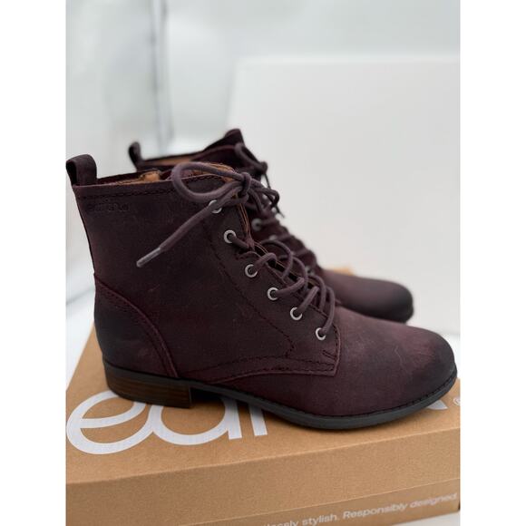 Earth® Dark 600 Red Leather Boots Women's size 10M Janel-QV - Picture 2 of 15